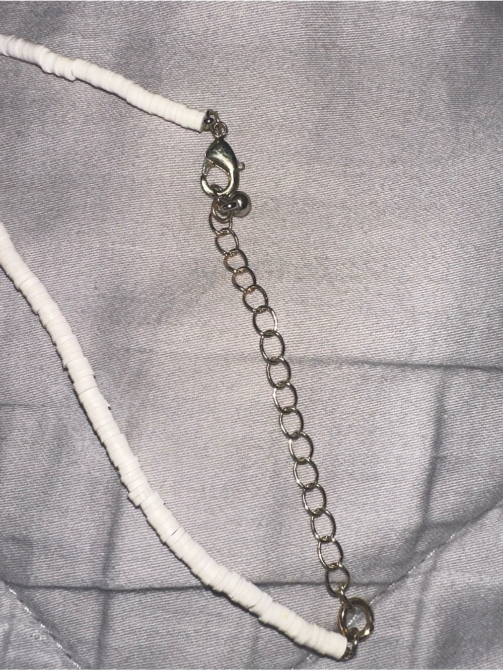 Anthropologie Gold-Tone Fan Pendant and White and Clear Beads - Picture 5 of 5